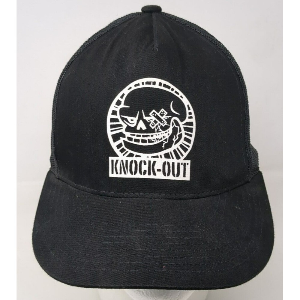 MMA Boxing Fighting Mesh Knock-Out Skull Trucker‎ Hat Cap Snapback Baseball VTG